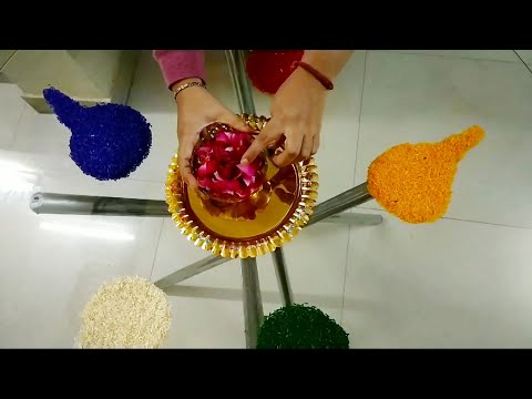 Diwali Decoration Using Rice and Diya | Eco friendly Diwali Decoration | Table Decoration Ideas