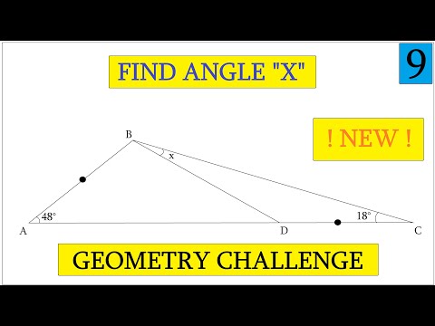 Geometry quiz, Exercise 9, hard geometry problem, Find angle X, challenge, Great question & solution