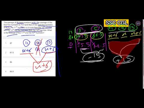 SSC CGL 2021 IMPORTANT | The average of thirteen numbers is 80. The average of the