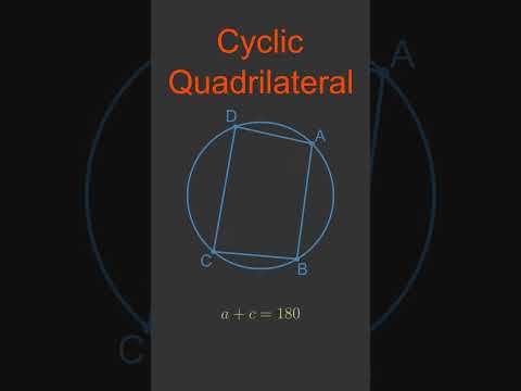 Circle theorems - the opposite angles in a cyclic quadrilateral add up to 180° #shorts