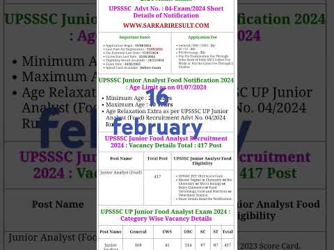 Upsssc junior analyst food exam date #upsssc #pet #exam date #trending #upexam #junior food analyst