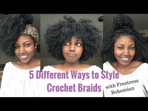 5 Different Ways to Style Crochet Braids with NO LEAVE OUT with Freetress Bohemian Hair