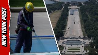 Latest Look at Trump's Lincoln Memorial Reflecting Pool Renovation as Ballroom Targets September