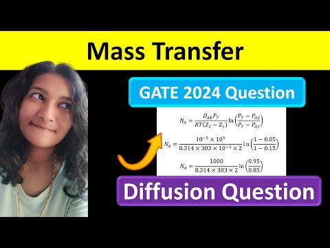 Mass Transfer | Question Paper Solution | GATE 2024 | Chemical Engineering | Diffusion Problem