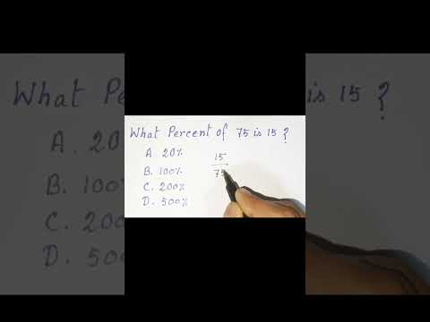 What percent of 75 is 15? | Math antics -  what are percentages ? | how to calculate percentage