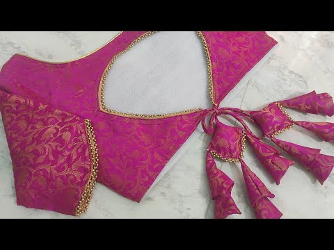 Designer blouse back neck design cutting & stitching | latest designs@Pooja's_Saree_Sensations