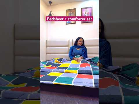 Bedsheet and comforter set from meesho @1055 rs only #beddingset #doublebedsheet #comforter