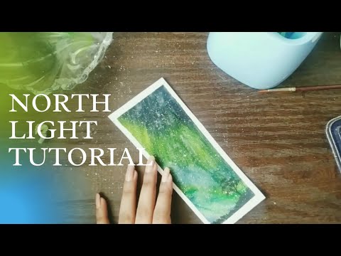 How to draw NORTH LIGHTS?✨| Easy North light tutorial on handmade paper using watercolors✨