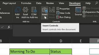Add check boxes in Excel