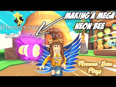 Making A Mega Neon Bee! (Momma Bear Playz) #adoptme #roblox