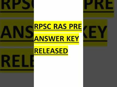 Rpsc RAS pre 2021 answer key released - Exam Link