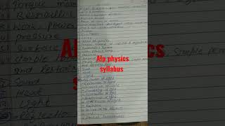 alp physics syllabus @StudyStage