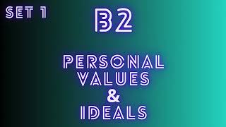 B2 English Vocabulary - Personal Values and Ideals - Translation Activities - Set 1