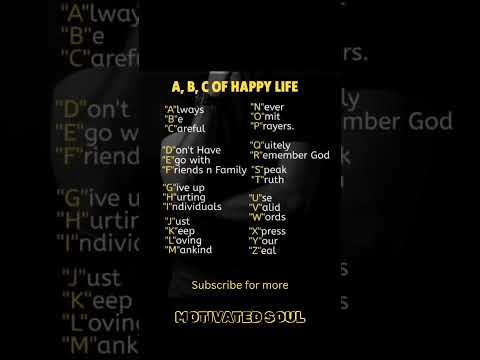 ABC of Happy Life #motivation #successmindset #action #happylife