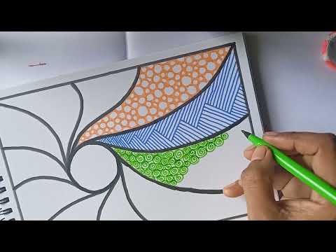 Zentangle art || colourful zentangle || zendoodle