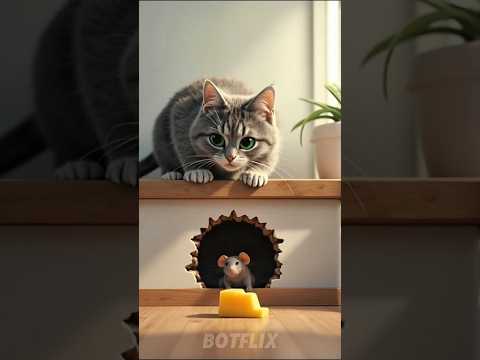Caught on Loop! Cat Sets the Perfect Trap for Mouse 🐱🐭 #catshorts
