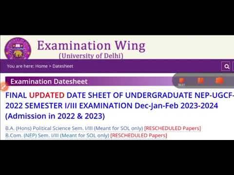 SOL PG Exam Datesheet Release: 1/3 Semester January 2024 | Sol PG Datesheet Release Jan Exam 2024