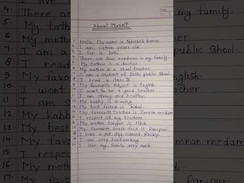 20 Lines on About myself || about myself || short speech on Myself #shorts #youtubeshorts