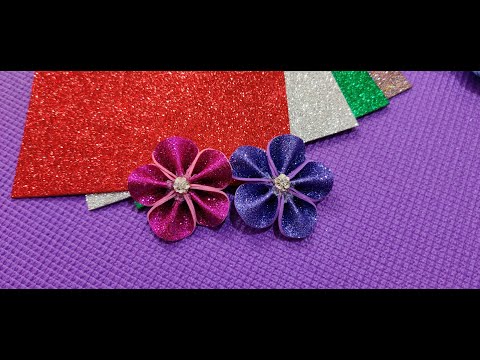 DIY : How To Make Glitter Sheet Flower | Flower With Paper🌸