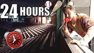 24 HOUR OVERNIGHT CHALLENGE IN BASEBALL STADIUM!
