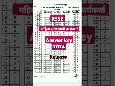 महिला आंगनबाड़ी कार्यकर्ता answer key 2024 | aanganbadi karykarta answer key | supervisor 2024