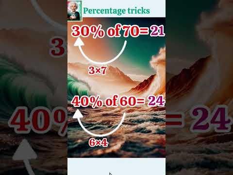 Percentage Tricks/Shortcuts/Formula | Percentage Problems Tricks and Shortcuts |#ytshorts #maths