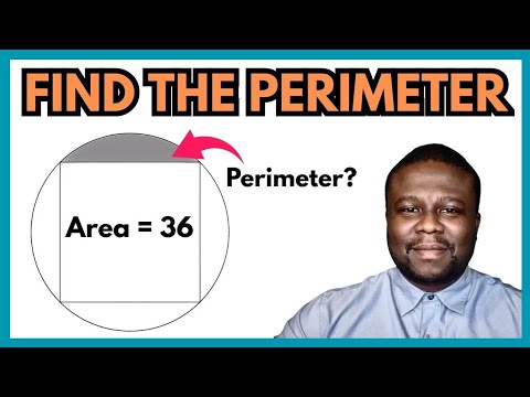Can You Find The Grey Area Perimeter - SAT Geometry Problem.