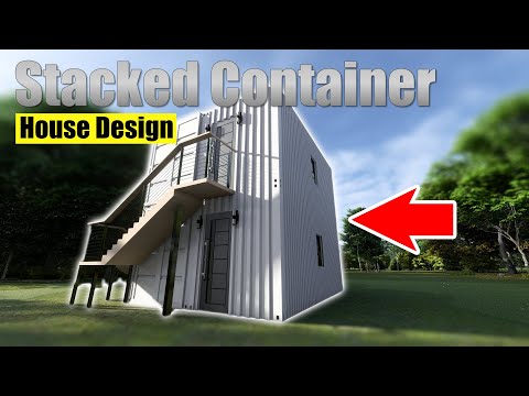 Two-Story Duplex Container Home | 640sqft Upscale Shipping Container Home Plans