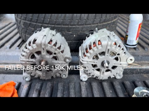 BMW E70 M57 Alternator replacement with comparison to new part. Small explanation of clutched pulley