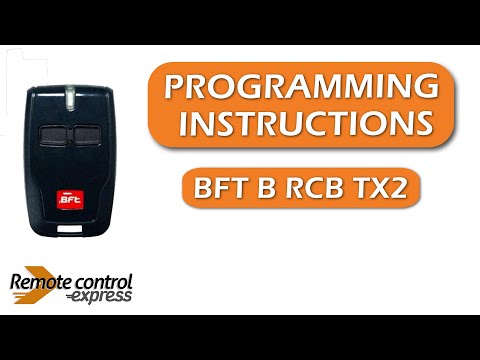 Programming my remote BFT B RCB TX2