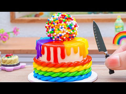 Amazing Rainbow Cake SPRINKLES Decorating Tutorial | Perfect 1000+ Miniature Ideas | Petite Baker
