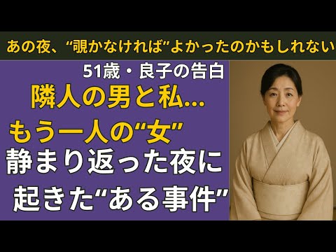 【シニア恋愛】［静かすぎた夜］誰にも言えない想いが、初めてこぼれた。—ある60歳手前の女性の、静かな告白 | シニア恋愛