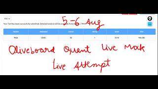 OLIVEBOARD Live Mock Quant | August 5-6 | 15-minute sectional time | SSC CGL TIER 1 #oliveboard #...