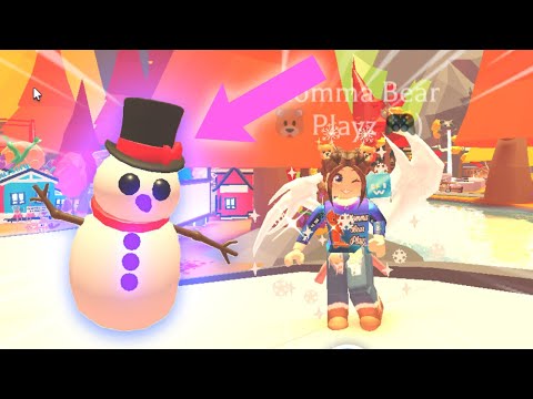 Making A Mega Neon Snowman in Adopt Me! Just in Time for the Winter Update!! (Momma Bear Playz)