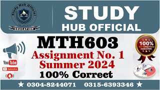 MTH603 Assignment 1 Solution Summer 2024  MTH603 Assignment 1 Solution MTH603 assignment 24 vu solut