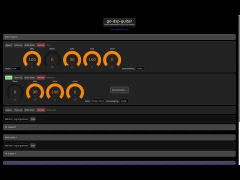 Demonstration of guitar effects in go-dsp-guitar on Linux