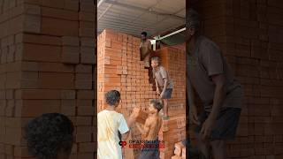 Soil solid laterite interlocking bricks loading #bricks #construction #interlocking bricks cking