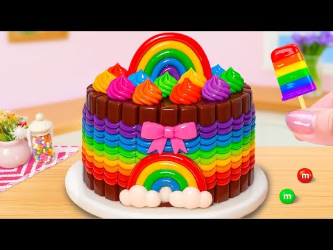 Glittler Double Rainbow Chocolate Cake ✨ Super Easy Making Cake Decorating ASMR 🍫 Cake In Wonderland