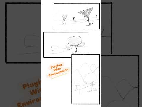 How to Sketch Trees ⛰️⛰️ Experimenting with shapes #howtodraw #howtodraweasy