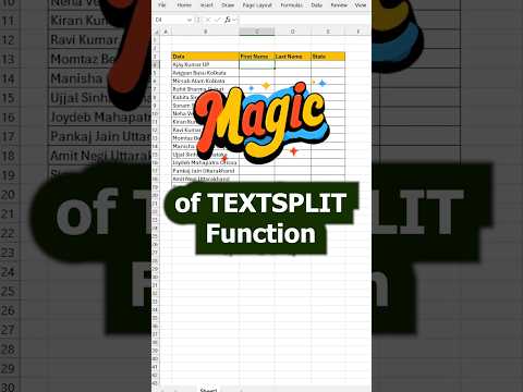 Flash Fill Excel Tips and tricks hacks excel for fresher✨🔮TEXTSPLIT function #excelshorts