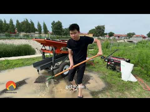 3-5 tons per hour mini gold shaker wash plant testing outside