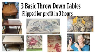 Flips for profit | DIY Paint | JRV Decoupage | Roycycled Decoupage | 3 Table Flips in 3 Hours