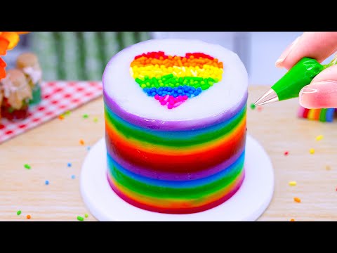 So Yummy Miniature Rainbow Cake Recipe | Full Tutorial On Making Rainbow Cake | RAINBOW CAKE HACK 🌈