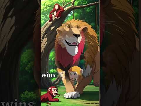"The Monkey And The Lion King" #animalcharacter #moralstories #3danimation #motivation #lion #shorts
