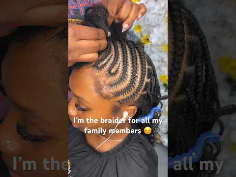 I love braiding my family members hair☺️ #trendinghair  #hairstyle  #neatbraids
