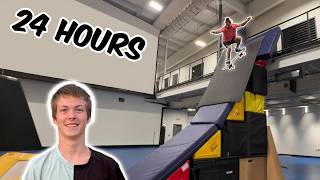 OVERNIGHT IN PARKOUR GYM (SNEAKING IN)