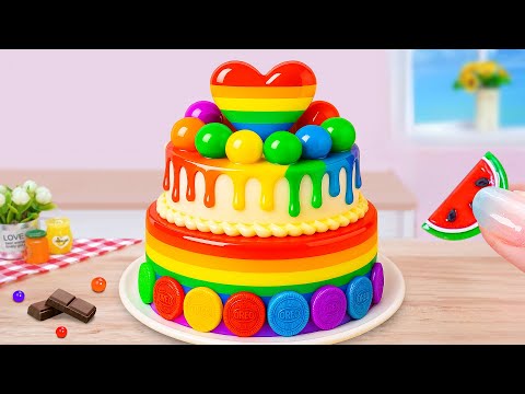 Lava Delight Rainbow OREO Heart Cake 🌈 How To Make Rainbow Cakes 🍉 Cake In Wonderland