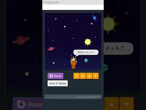 Code a maths quiz game for kids- coding for kids in code.org