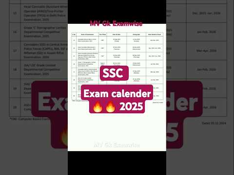 Ssc exam calender 2025 | ssc new exam calender 2025 | ssc exam calender #ssc #sscexam #ssccjl