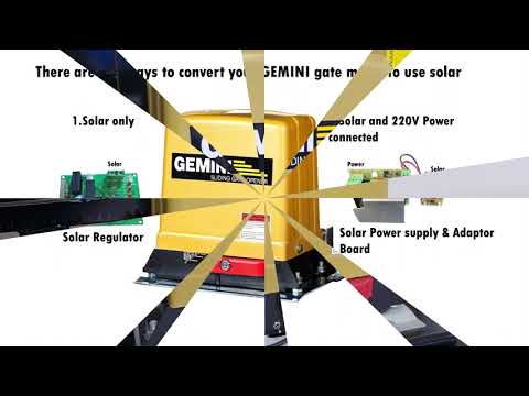 Solar conversion for GEMINI Sliding Gate Motor